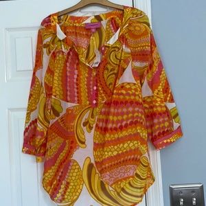 NWT Trina Turk Pisces Wren Paisley Blouse Silk 10